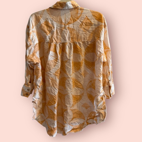 Anthropologie Pilcro Womens Boho Raw Hem Oversized Airy Button Down Shirt - Picture 4 of 7